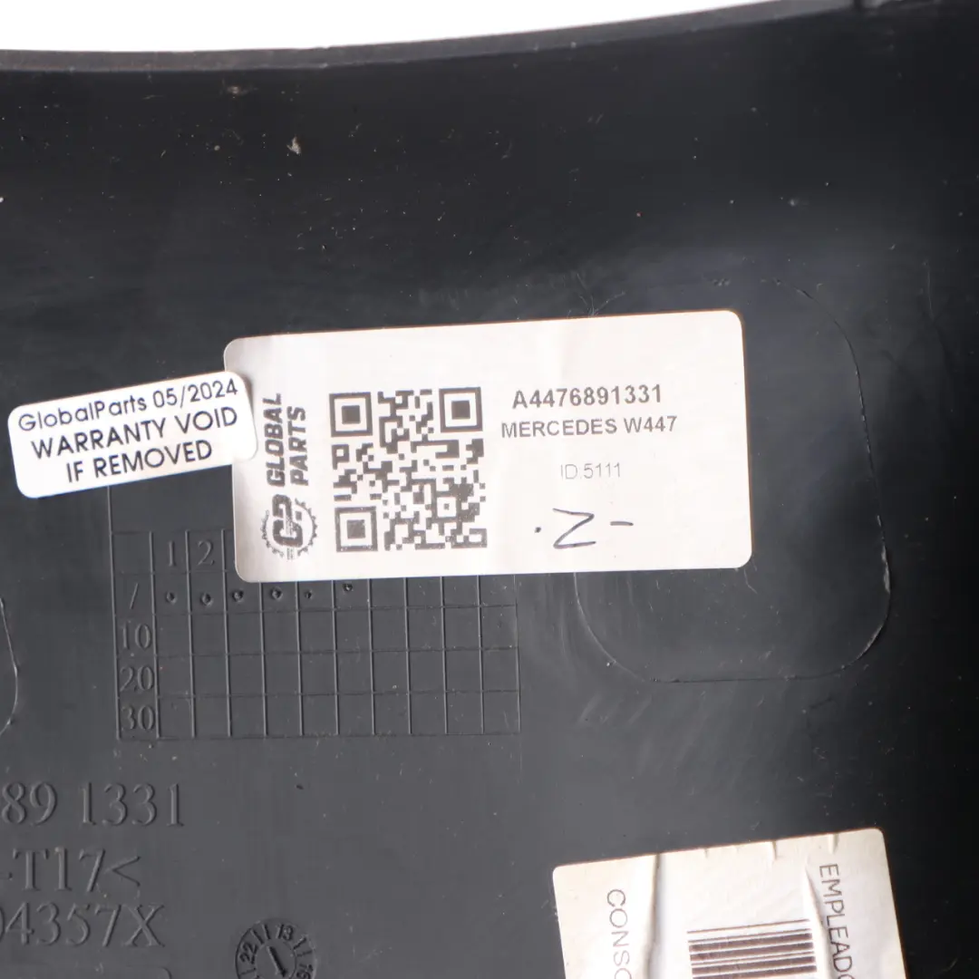 Dashboard Trim Mercedes Vito W447 Center Console Gear Lever Surround Panel Black to with Part number A4476891331 Dashboard Trim Mercedes Vito W447 Center Console Gear Lever Surround Panel Black - SKU A4476891331 - Part number A4476891331