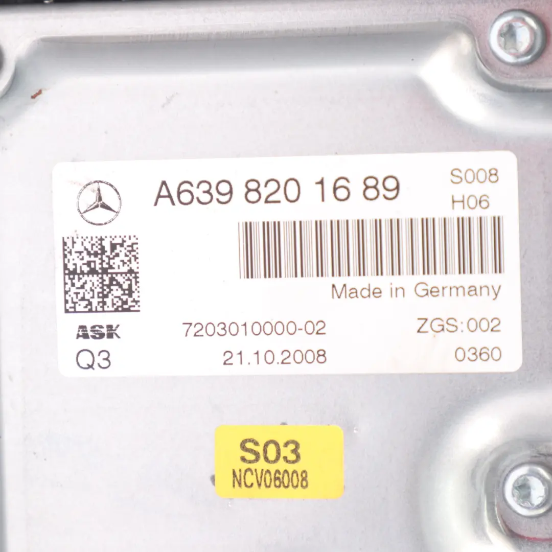 Sonido Amplificador de Audio Módulo de Control para Mercedes Vito W639 con número de pieza A6398201689 Mercedes Vito W639 Sonido Amplificador de Audio Módulo de Control - SKU A6398201689 - Número de pieza A6398201689