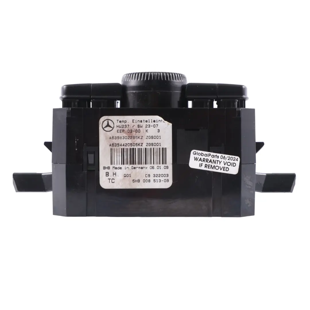 Mercedes W639 A/C Clima Riscaldatore Centralina Termotronica - SKU A6398302285 - Numero di parte A6398302285