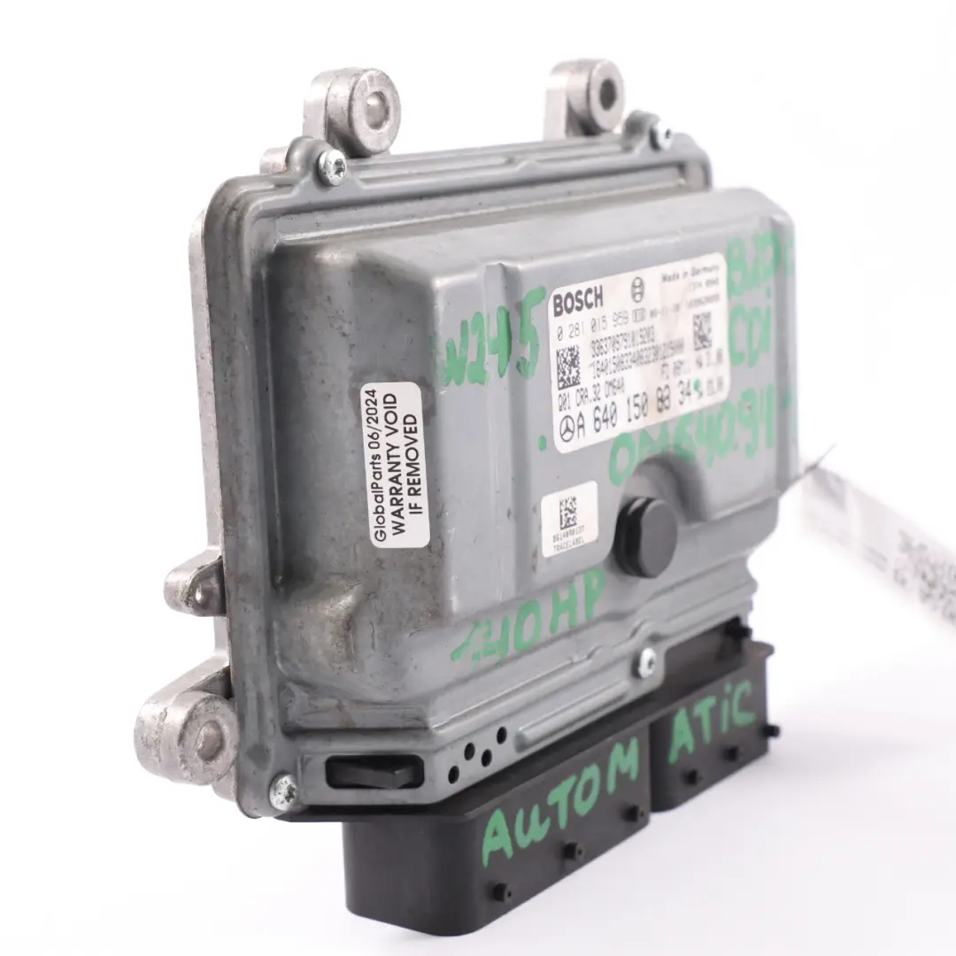 Engine Control Unit Mercedes W245 B200 CDI OM640.941 140HP ECU - SKU A6401508334-1 - Part number A6401508334