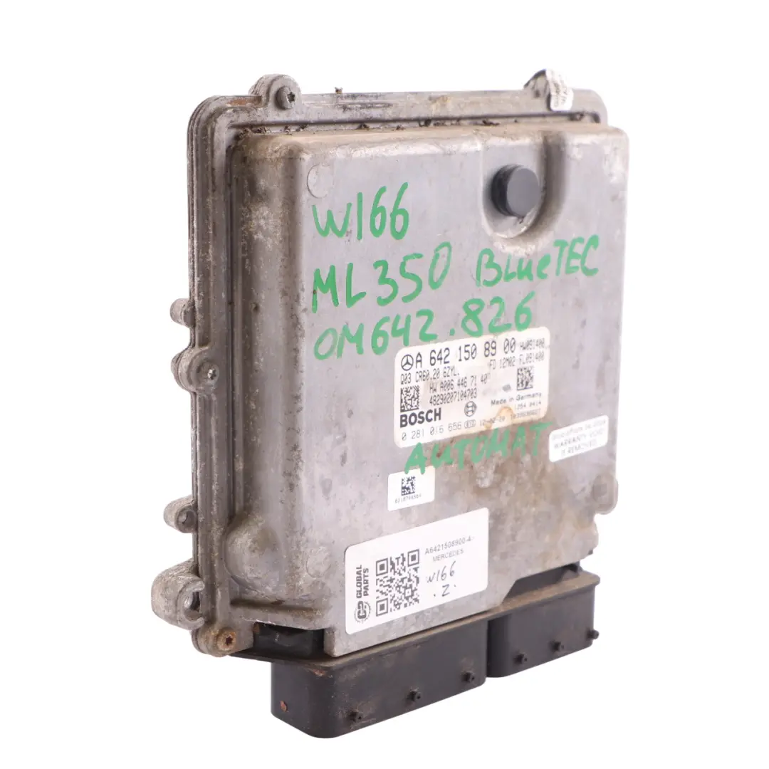 Mercedes W166 ML350 CDI BlueTec OM642.826 Engine Control Unit ECU - SKU A6421508900-4 - Part number A6421508900