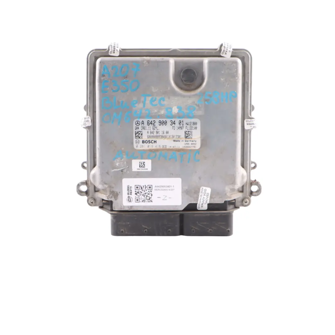W207 A207 E350 BlueTec OM642.838 Engine ECU KIT Key Lock to Mercedes with Part number A6429003401 Mercedes W207 A207 E350 BlueTec OM642.838 Engine ECU KIT Key Lock - SKU A6429003401-1 - Part number A6429003401