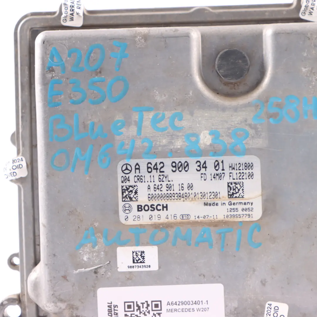 W207 A207 E350 BlueTec OM642.838 Engine ECU KIT Key Lock to Mercedes with Part number A6429003401 Mercedes W207 A207 E350 BlueTec OM642.838 Engine ECU KIT Key Lock - SKU A6429003401-1 - Part number A6429003401