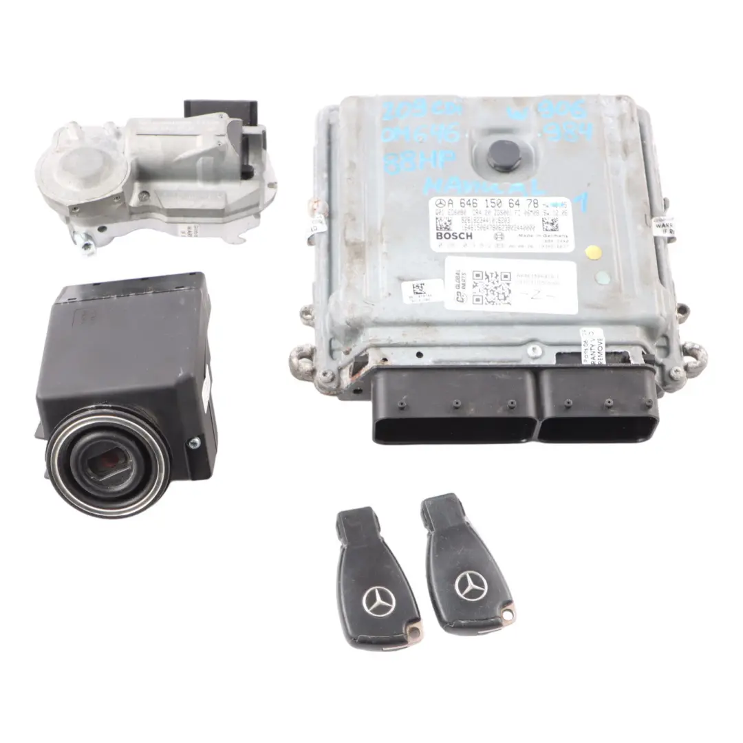 Mercedes W906 OM646.984 88HP Engine Control Unit Module ECU Kit Keys - SKU A6461506478-1 - Part number A6461506478