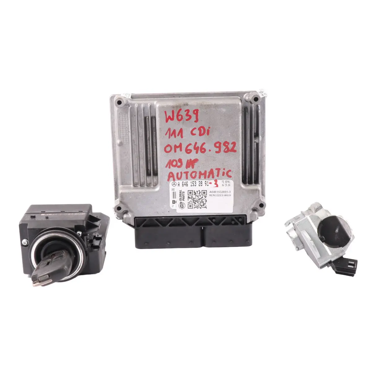 Mercedes Vito W639 111 CDI 646.982 109HP Engine ECU Kit A6461532891 Key Lock