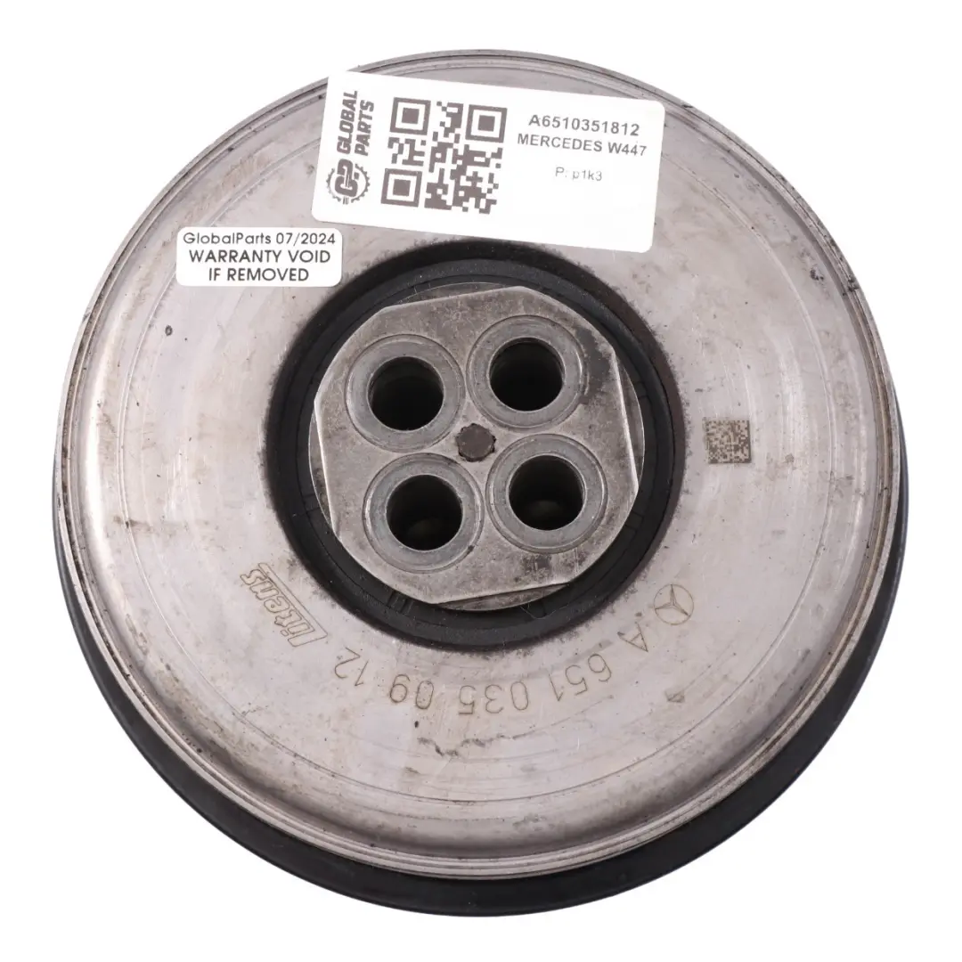 OM651 Amortiguador Vibraciones Motor Cigüeñal para Mercedes Vito W447 con número de pieza A6510351812 Mercedes Vito W447 OM651 Amortiguador Vibraciones Motor Cigüeñal - SKU A6510351812 - Número de pieza A6510351812