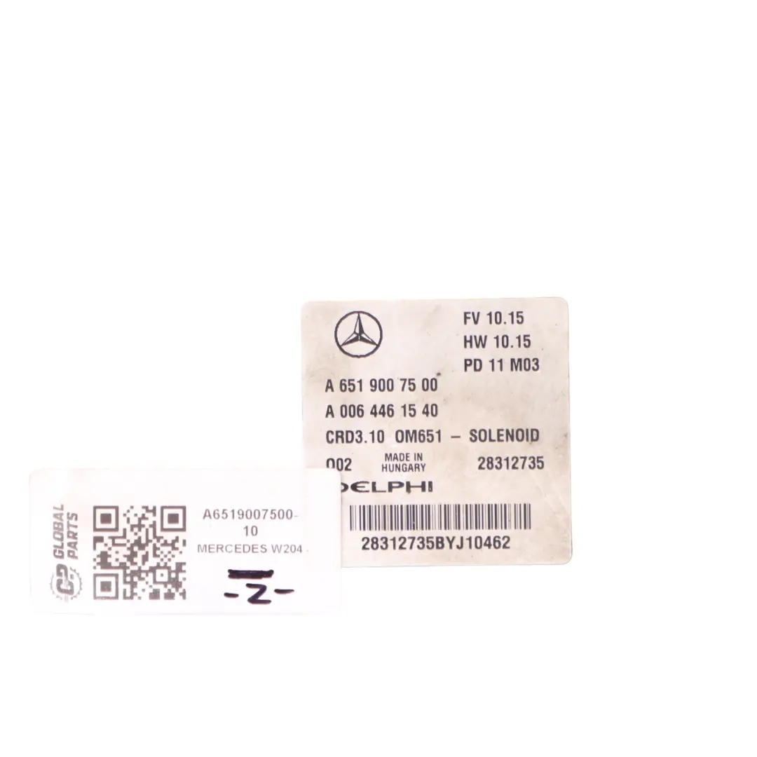 Mercedes W204 C200CDI BlueEFFICIENCY OM651.913 Engine ECU Kit Key - SKU A6519007500-10 - Part number A6519007500