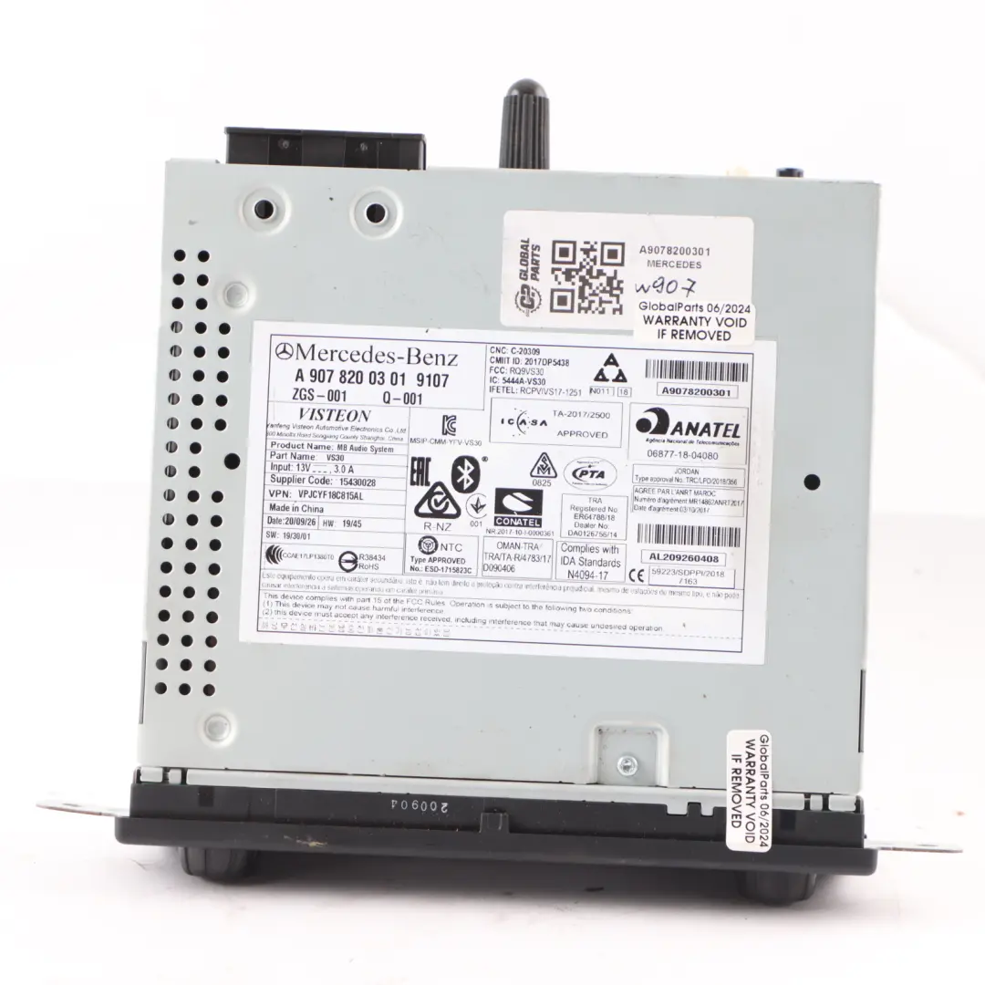 W907 Radio Unità principale controllo sistema professionale per Mercedes con numero di parte A9078200301 Mercedes W907 Radio Unità principale controllo sistema professionale - SKU A9078200301 - Numero di parte A9078200301