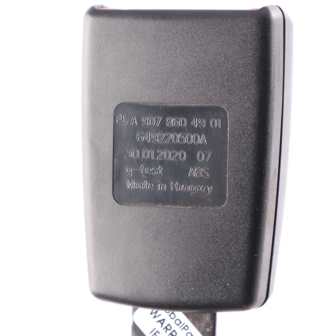 W907 W910 Blocco fibbia cintura sicurezza passeggero anteriore per Mercedes Sprinter con numero di parte A9078604901 Mercedes Sprinter W907 W910 Blocco fibbia cintura sicurezza passeggero anteriore - SKU A9078604901 - Numero di parte A9078604901