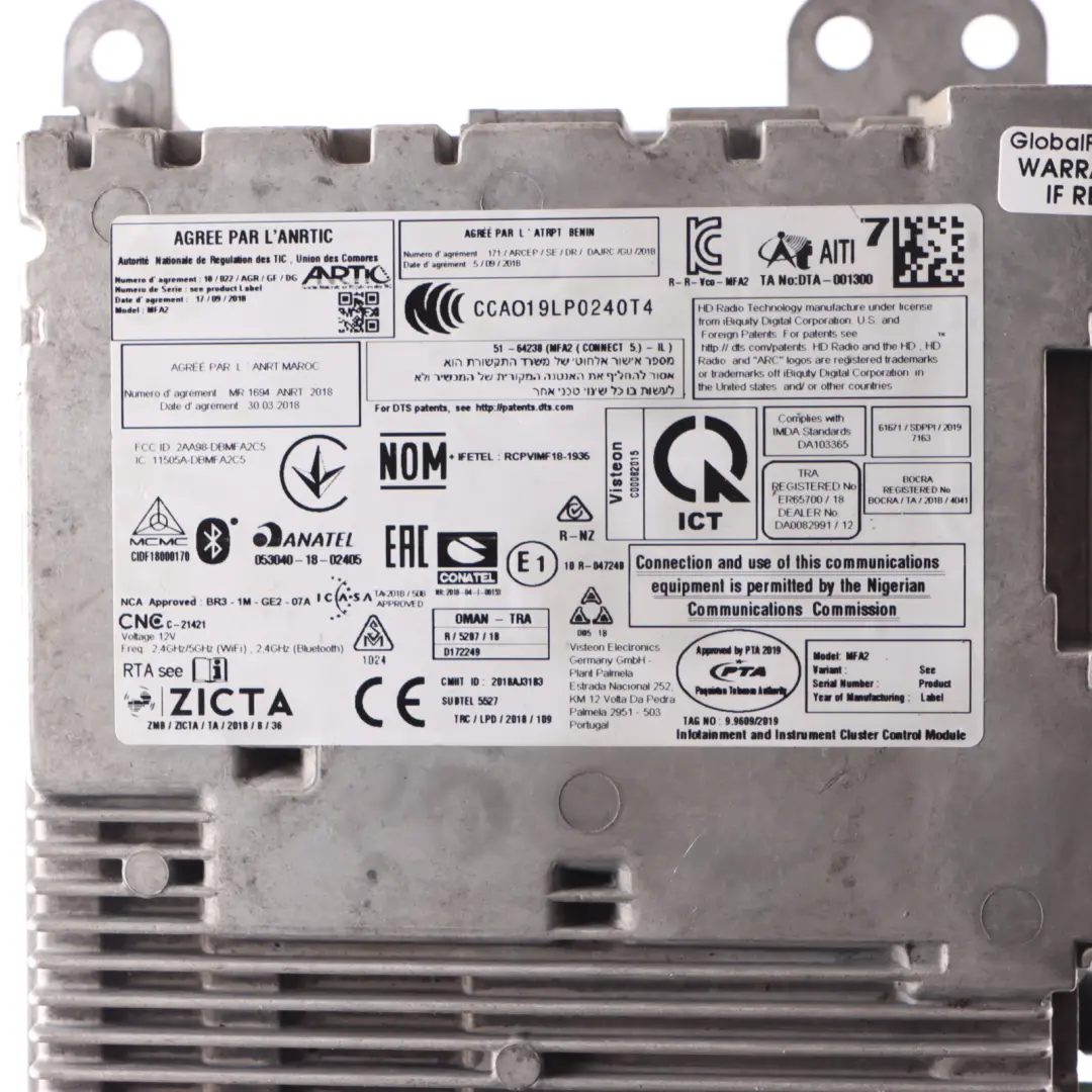 W907 W910 Module Contrôleur Multimédia De l'unité pour Mercedes Sprinter à propos du numéro de pièce A9079008805 Mercedes Sprinter W907 W910 Module Contrôleur Multimédia De l'unité - SKU A9079008805 - Numéro de pièce A9079008805