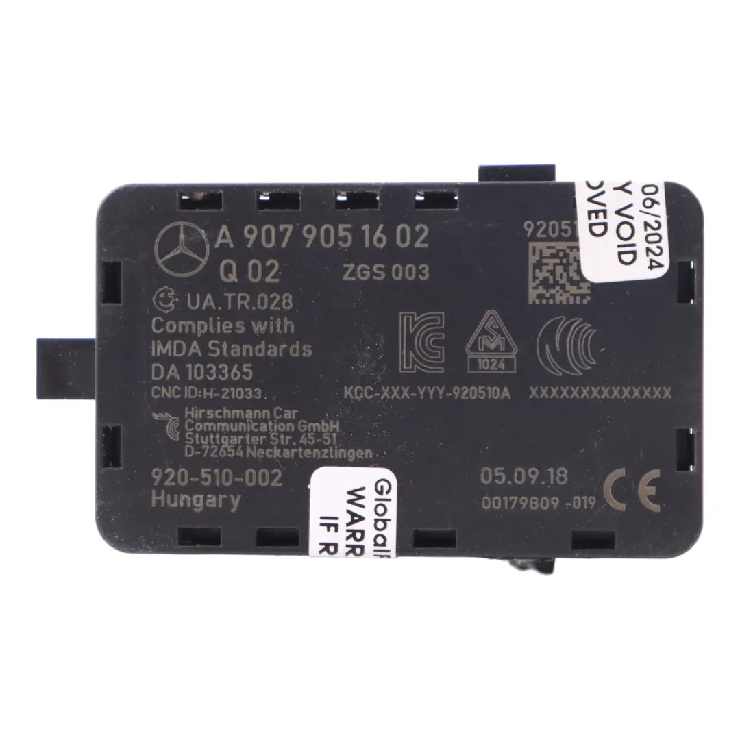W907 Antenna Amplificatore Unità Controllo Modulo per Mercedes con numero di parte A9079051602 Mercedes W907 Antenna Amplificatore Unità Controllo Modulo - SKU A9079051602 - Numero di parte A9079051602