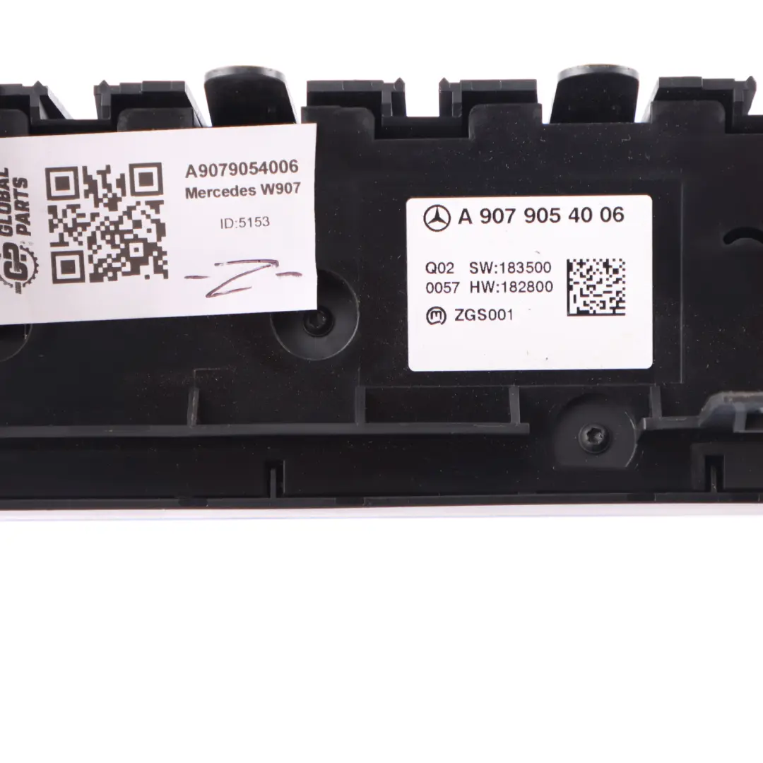 Mercedes W907 Heater Climate Control Unit Panel - SKU A9079054006 - Part number A9079054006