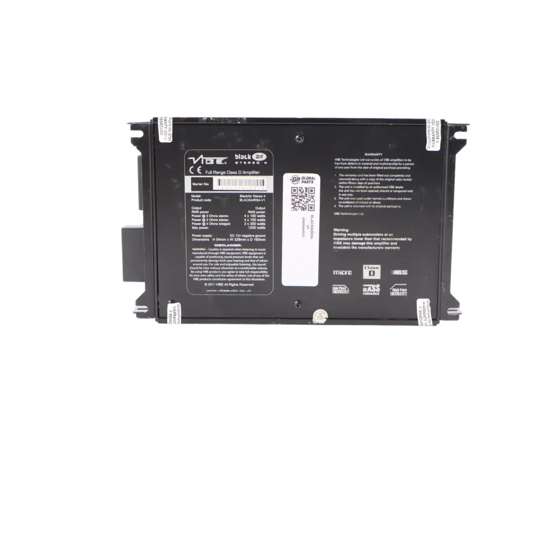 Genuine VIBE BlackAir Stereo 4 Car Audio Amplifier Full Range Class D 1200W to with Part number BLACKAIRS4-V1 Genuine VIBE BlackAir Stereo 4 Car Audio Amplifier Full Range Class D 1200W - SKU BLACKAIRS4-V1 - Part number BLACKAIRS4-V1