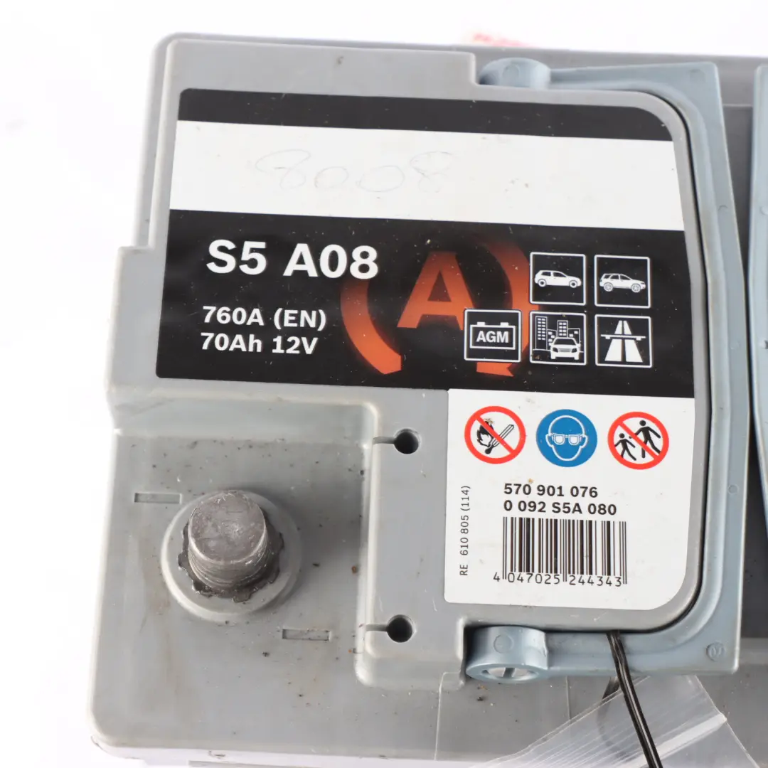  Bosch S5 A08 Accumulator Battery 70Ah 760A 12V - SKU BOSCH-AGM-70AH - Part number Bosch S5 A08 70Ah Accumulator
