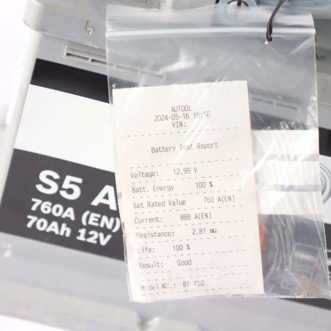  Bosch S5 A08 Accumulator Battery 70Ah 760A 12V - SKU BOSCH-AGM-70AH - Part number Bosch S5 A08 70Ah Accumulator