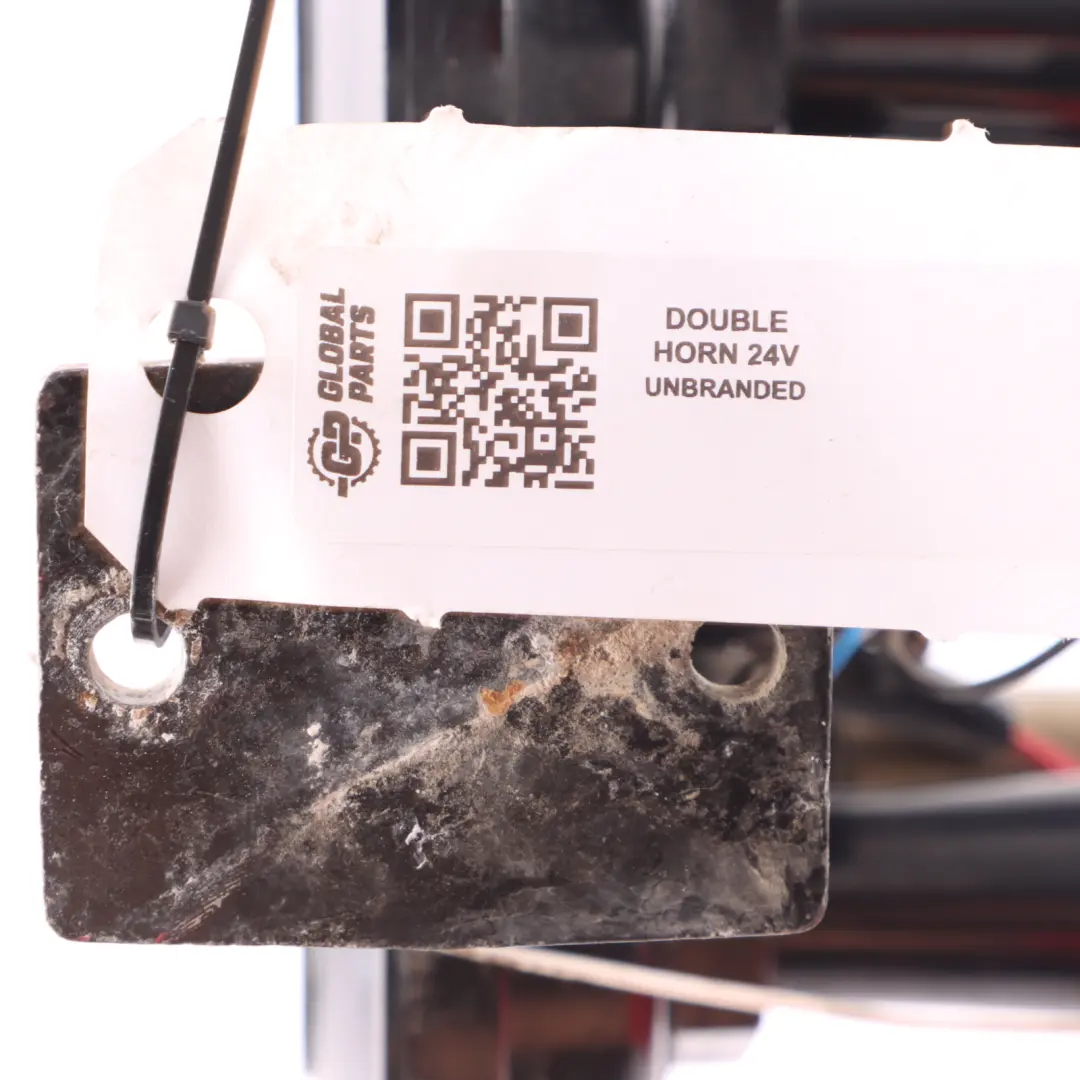 Pneumatic Double Air Horn Dual Trumpet Air Horn Unit 24V to with Part number DOUBLE HORN 24V Pneumatic Double Air Horn Dual Trumpet Air Horn Unit 24V - SKU DOUBLE HORN 24V - Part number DOUBLE HORN 24V