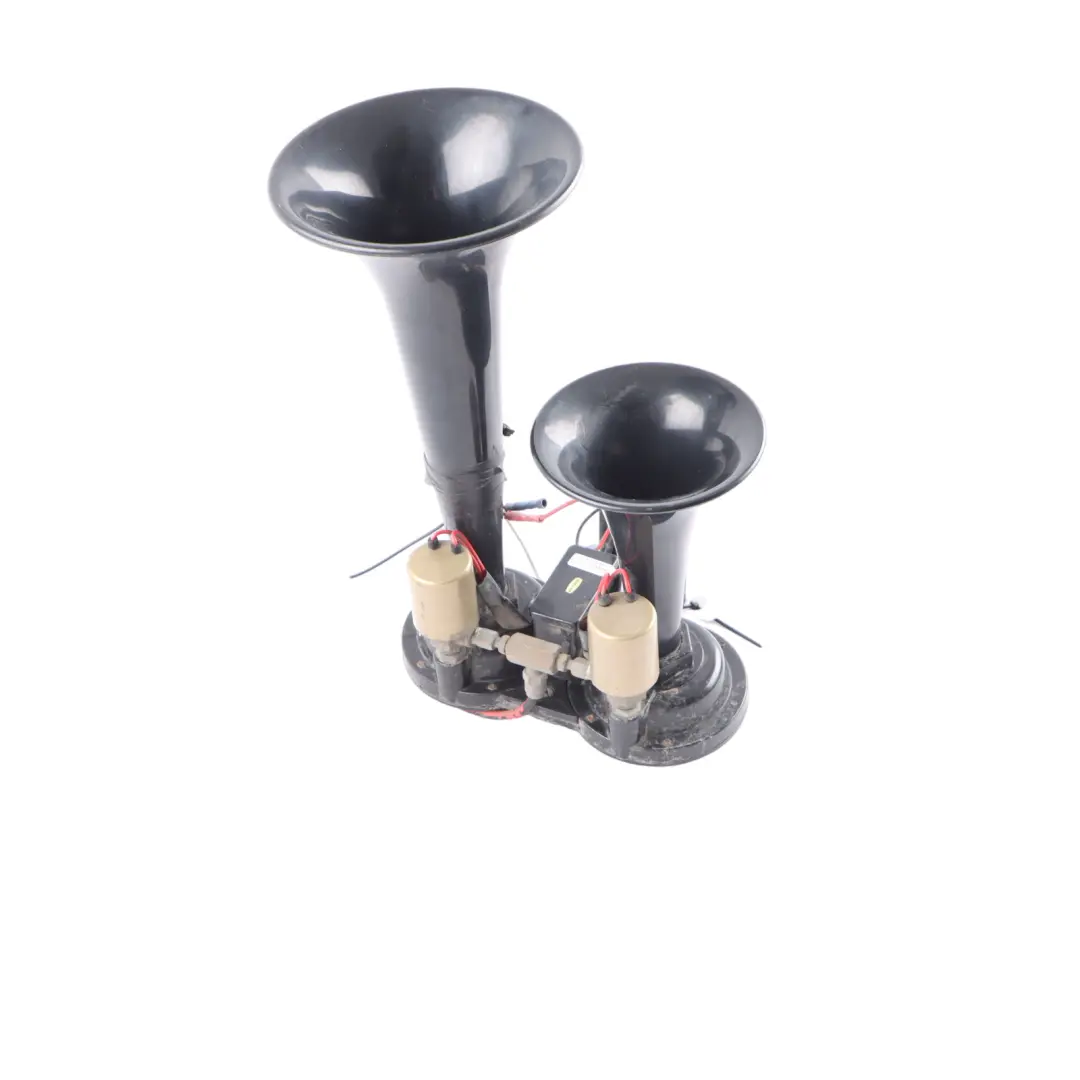 Pneumatic Double Air Horn Dual Trumpet Air Horn Unit 24V to with Part number DOUBLE HORN 24V Pneumatic Double Air Horn Dual Trumpet Air Horn Unit 24V - SKU DOUBLE HORN 24V - Part number DOUBLE HORN 24V
