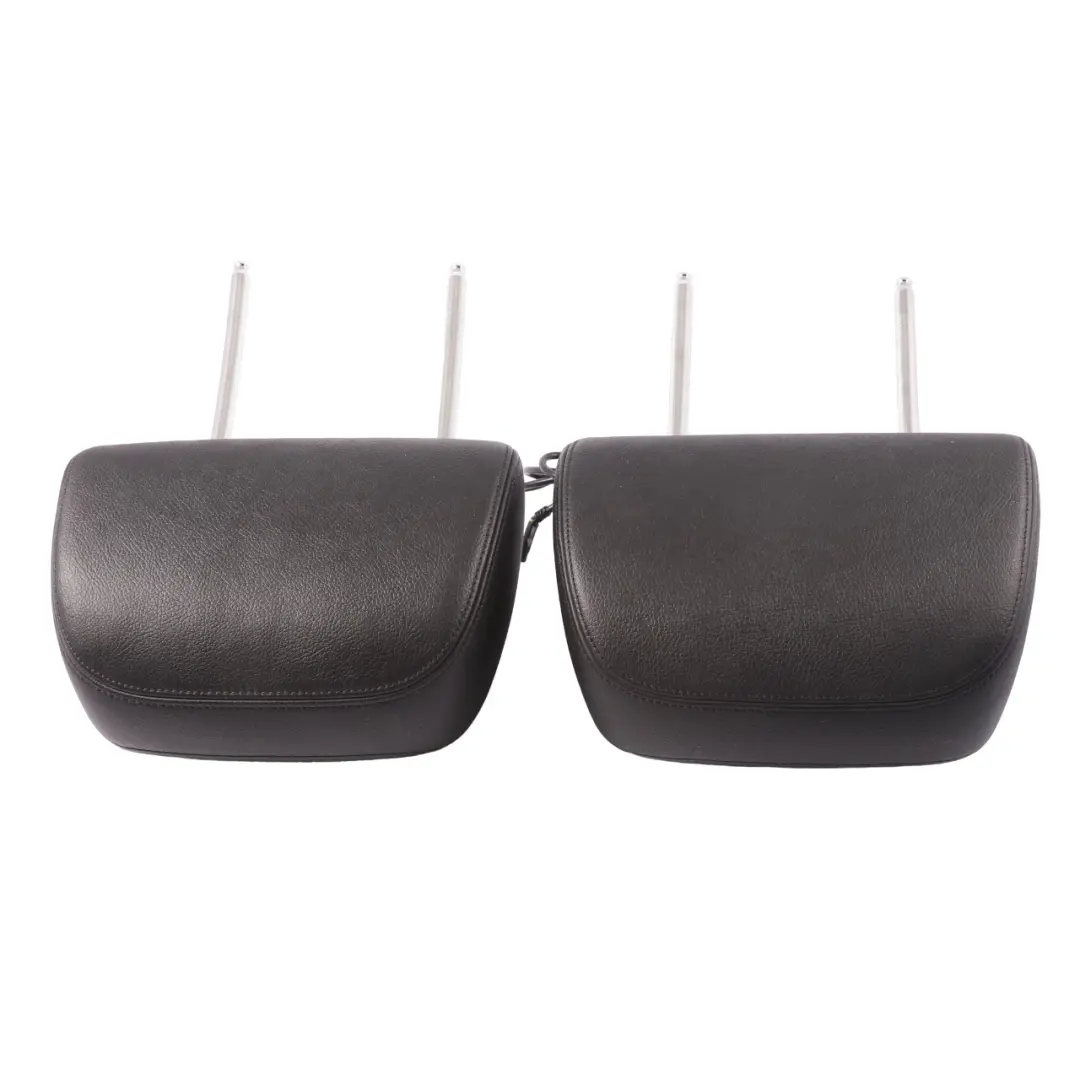 BMW X5 E70 Front Seats Headrest Right Left Black Leather Necvox Screens Set - SKU E70 HEADREST BLACK LEATHER NECVOX - Part number E70 HEADREST BLACK LEATHER NECVOX