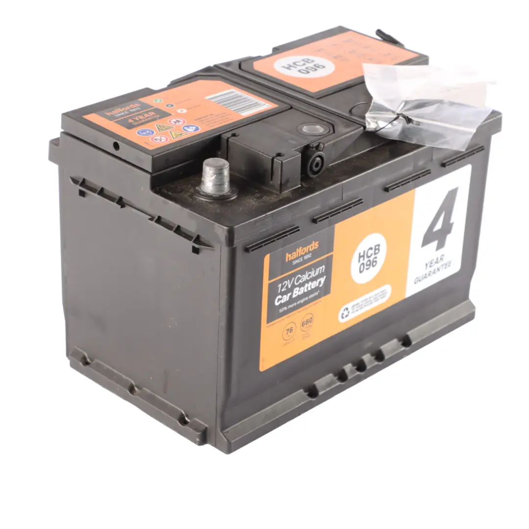  Halfords 12V Calcium Accumulator Battery 76Ah 680A HCB096 - SKU HALFORDS-76AH - Part number Halfords 56Ah Accumulator