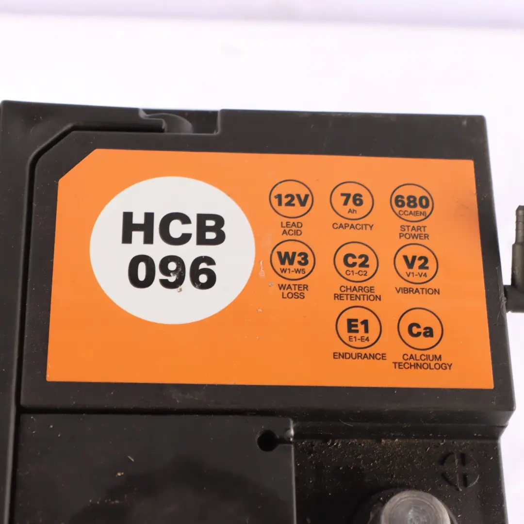  Halfords 12V Calcium Accumulator Battery 76Ah 680A HCB096 - SKU HALFORDS-76AH - Part number Halfords 56Ah Accumulator