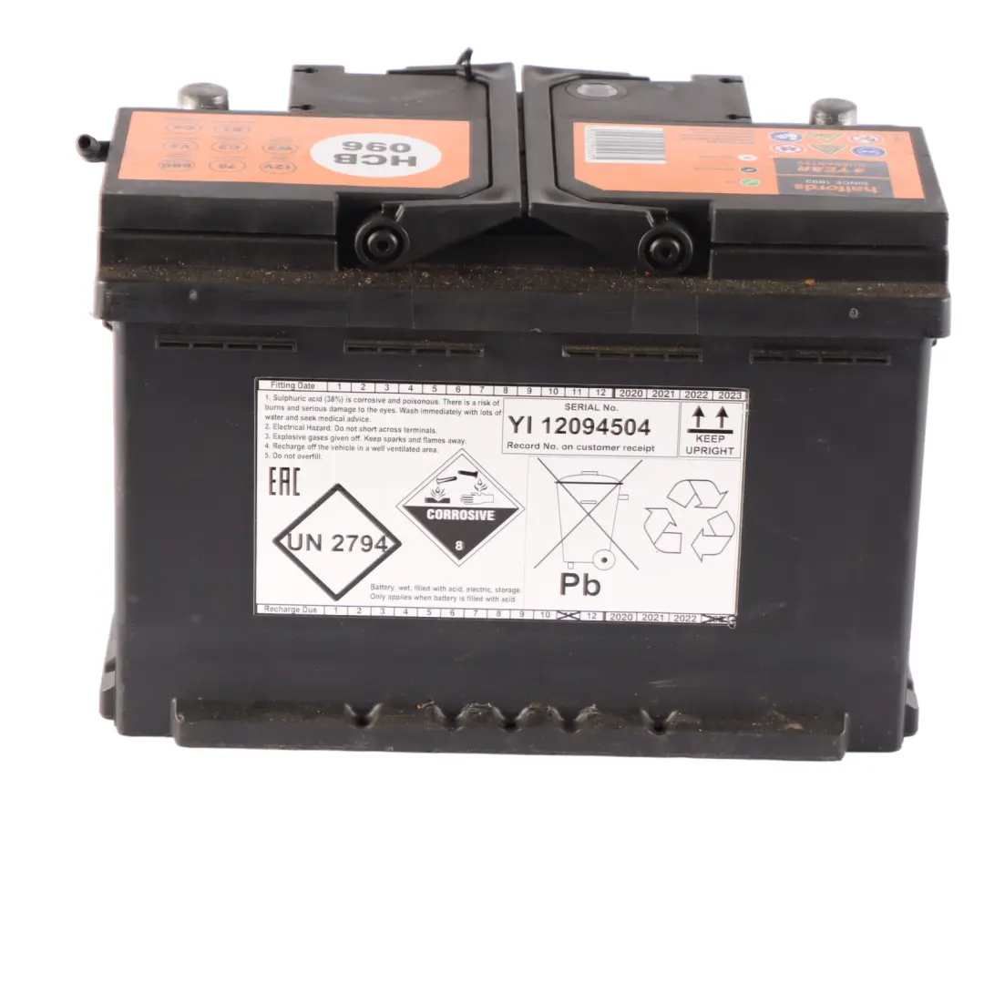  Halfords 12V Calcium Accumulator Battery 76Ah 680A HCB096 - SKU Halfords 76Ah Accumulator - Part number Halfords 56Ah Accumulator