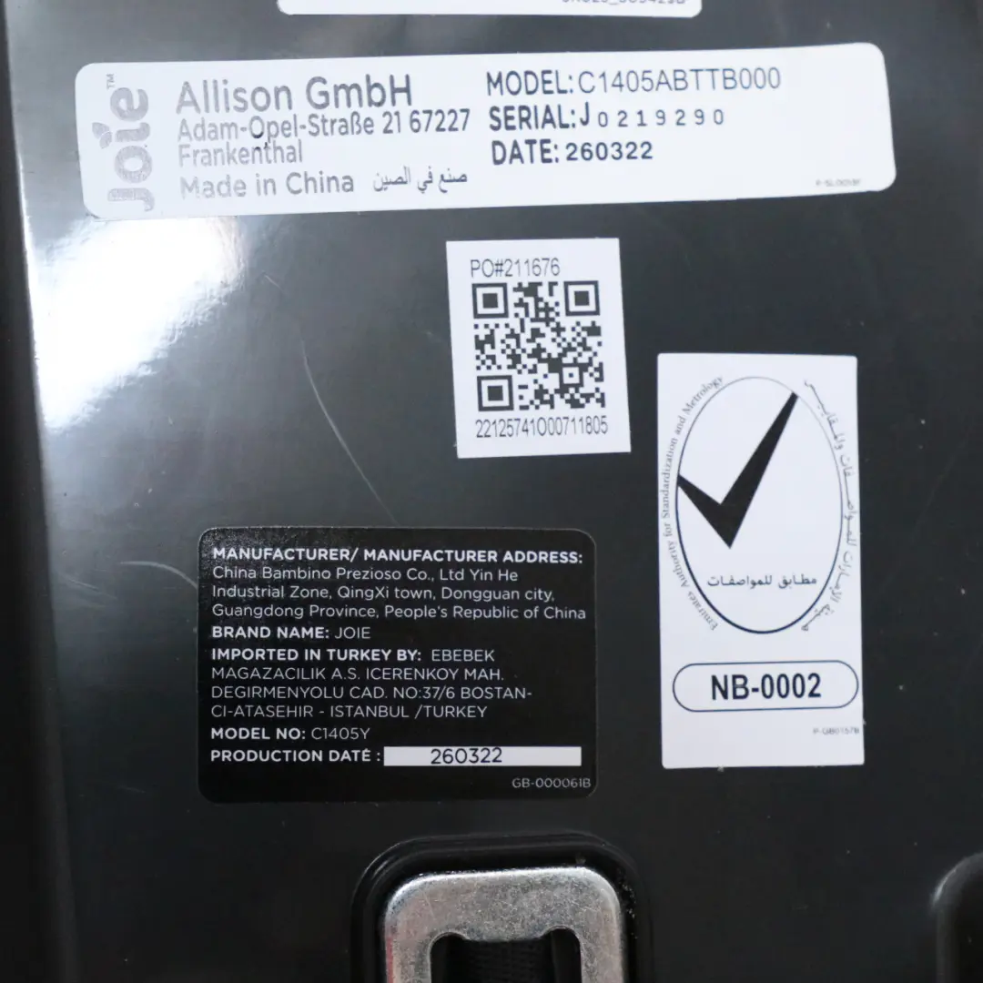  Genuine Isofix Car Seat Group 1/2/3 9-36 kg Seat - SKU Joie Elevate - Part number Joie Elevate