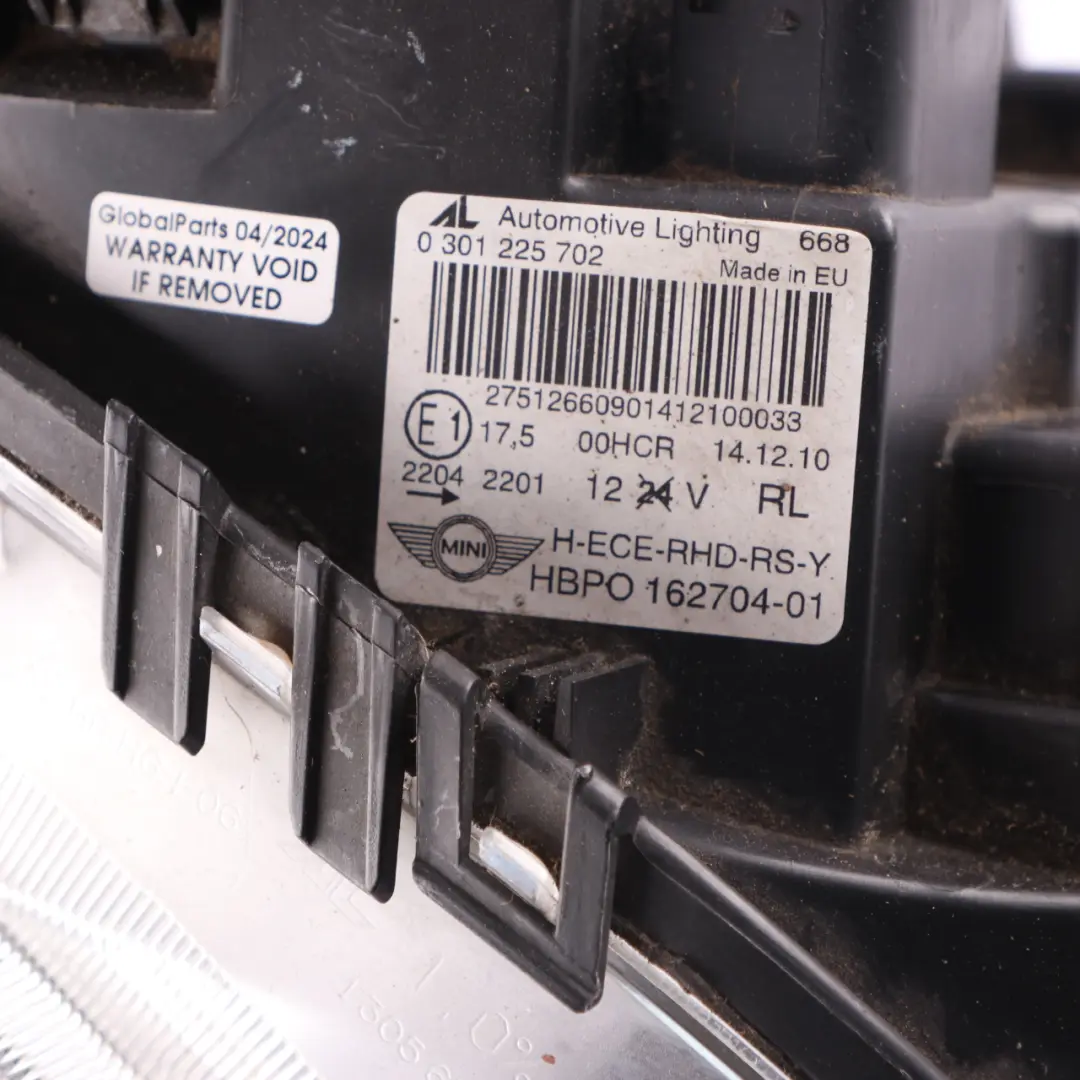 Headlight Headlamap Lamp Turn Indicator Yellow Front Right O/S to Mini Cooper R56 with Part number 2751266 Mini Cooper R56 Headlight Headlamap Lamp Turn Indicator Yellow Front Right O/S - SKU rhd-2751266-1 - Part number 2751266