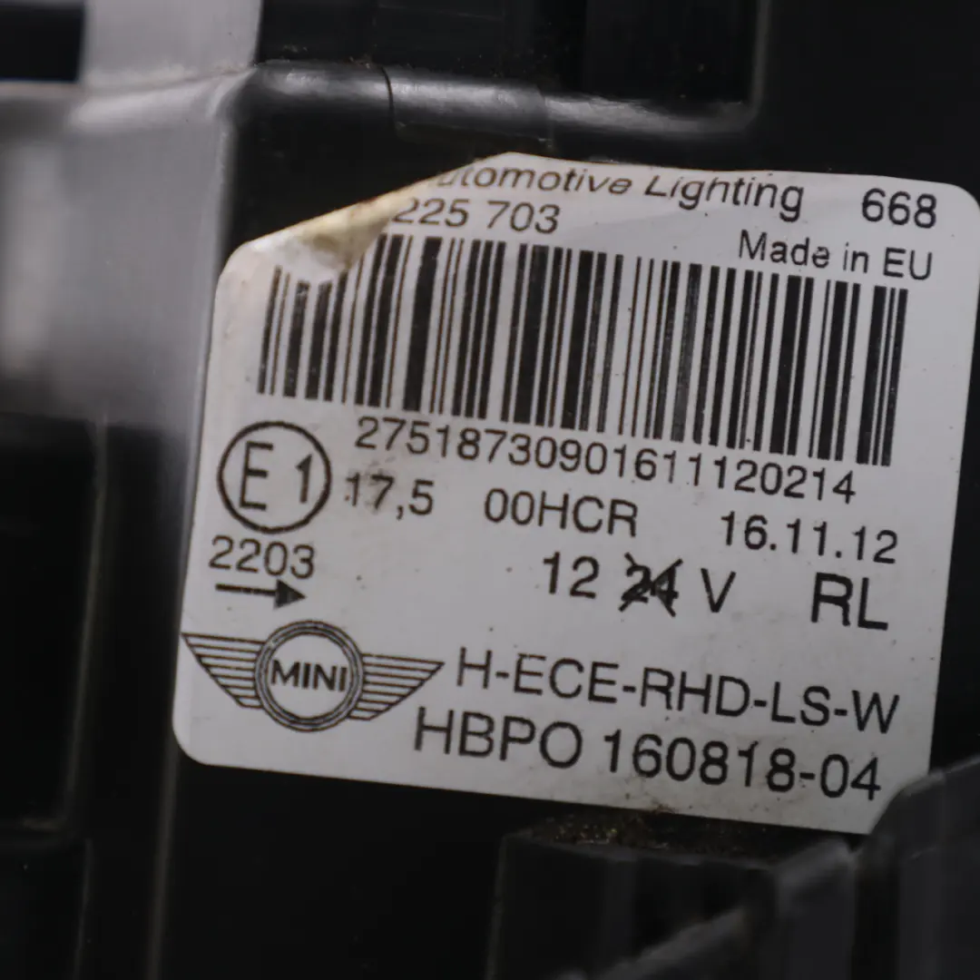 Headlight Front Lamp Left N/S Turn Indicatior White to Mini Cooper One R55 R56 with Part number 2751873 Mini Cooper One R55 R56 Headlight Front Lamp Left N/S Turn Indicatior White - SKU rhd-2751873-2 - Part number 2751873