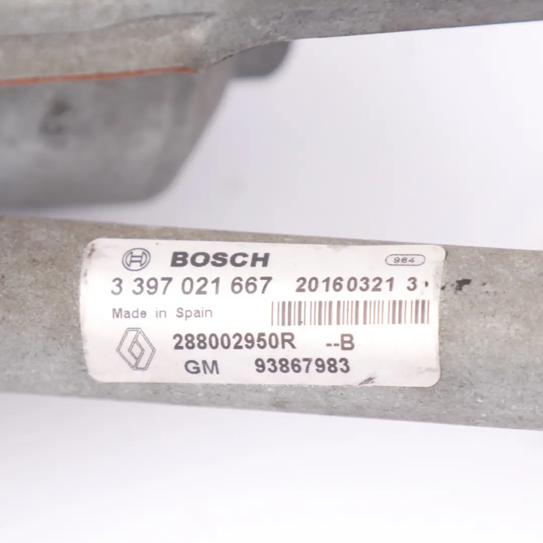 Wiper Linkage Motor Front Windscreen to Renault Trafic 3 with Part number 288002950R Renault Trafic 3 Wiper Linkage Motor Front Windscreen - SKU rhd-288002950R - Part number 288002950R