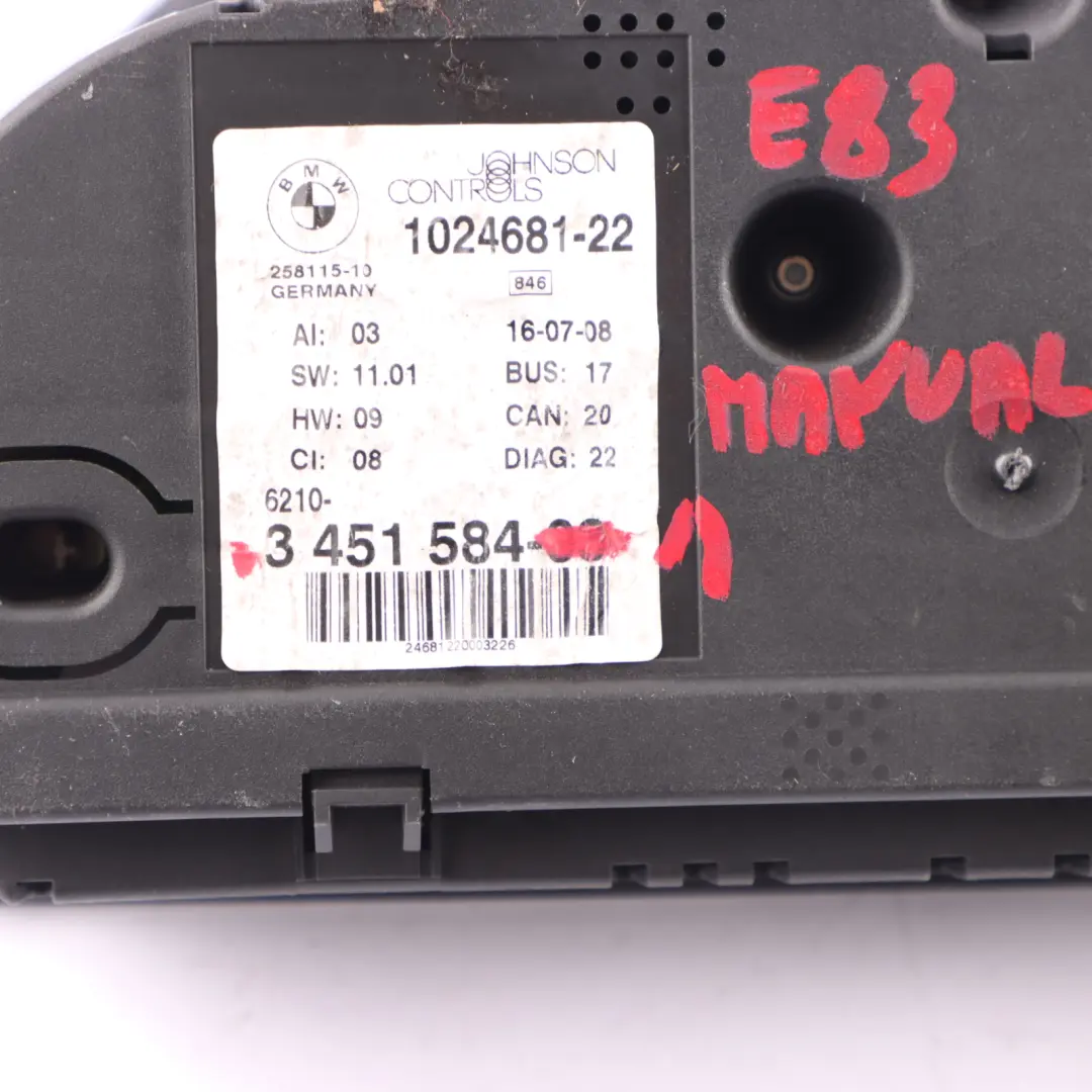 Instrument Cluster Speedo Clocks Diesel 3416117 to BMW X3 Series E83 2.0d 3.0d with Part number 3451584 BMW X3 Series E83 2.0d 3.0d Instrument Cluster Speedo Clocks Diesel 3416117 - SKU rhd-3416117-1 - Part number 3451584