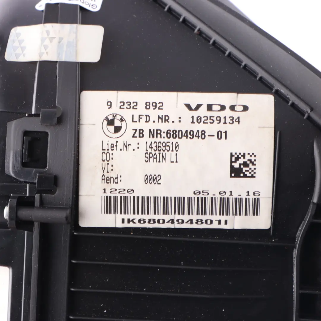 Instrument Cluster Speedo Clocks MPH Petrol Manual to BMW F20 F21 F30 with Part number 6804948 BMW F20 F21 F30 Instrument Cluster Speedo Clocks MPH Petrol Manual - SKU rhd-6804948 - Part number 6804948