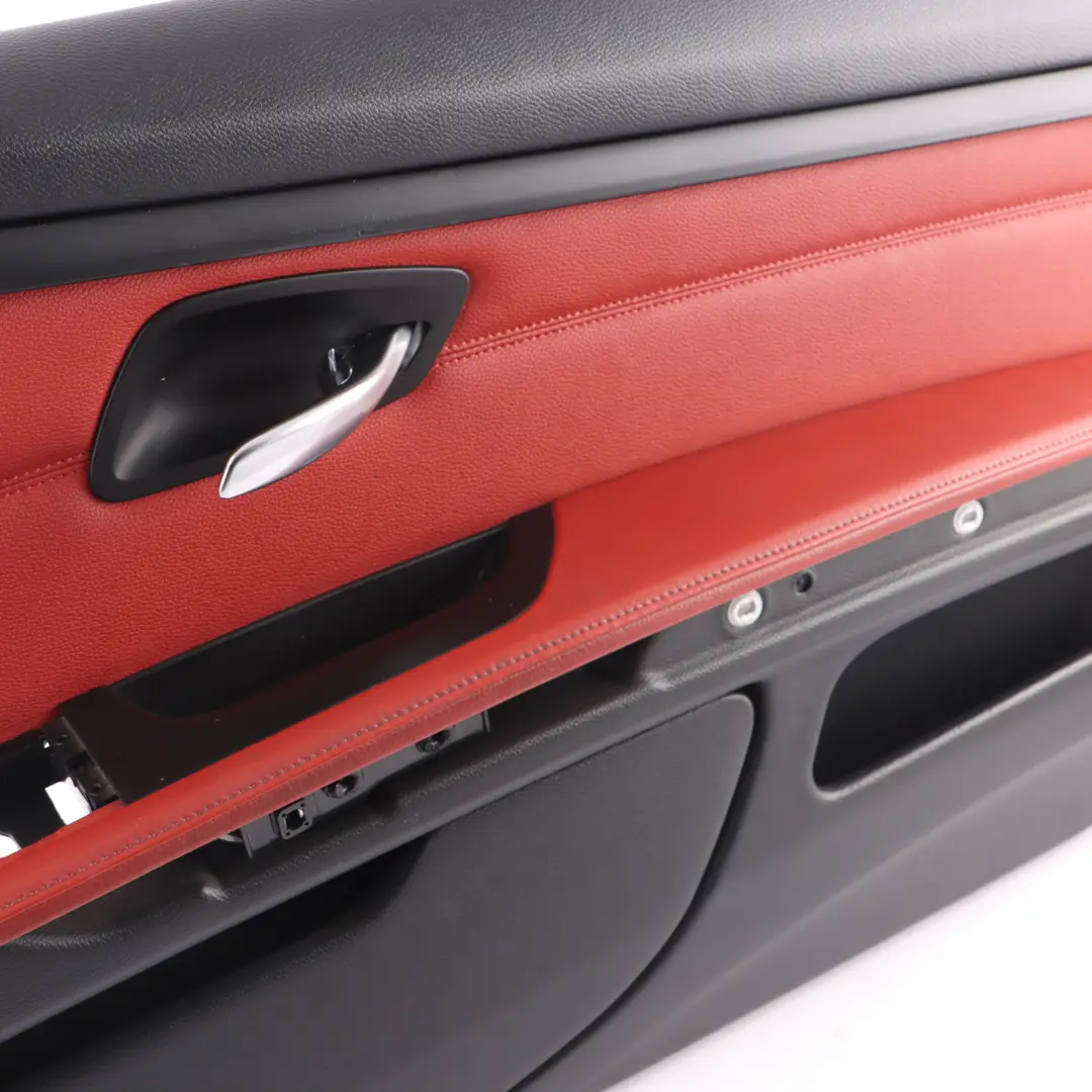 Front Right O/S Door Card Cover Trim Panel Lining Red Leather to BMW E92 E93 with Part number 7219052 BMW E92 E93 Front Right O/S Door Card Cover Trim Panel Lining Red Leather - SKU rhd-7219052 - Part number 7219052