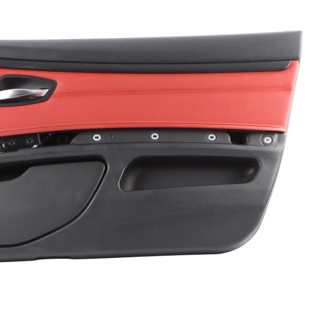 Front Right O/S Door Card Cover Trim Panel Lining Red Leather to BMW E92 E93 with Part number 7219052 BMW E92 E93 Front Right O/S Door Card Cover Trim Panel Lining Red Leather - SKU rhd-7219052 - Part number 7219052