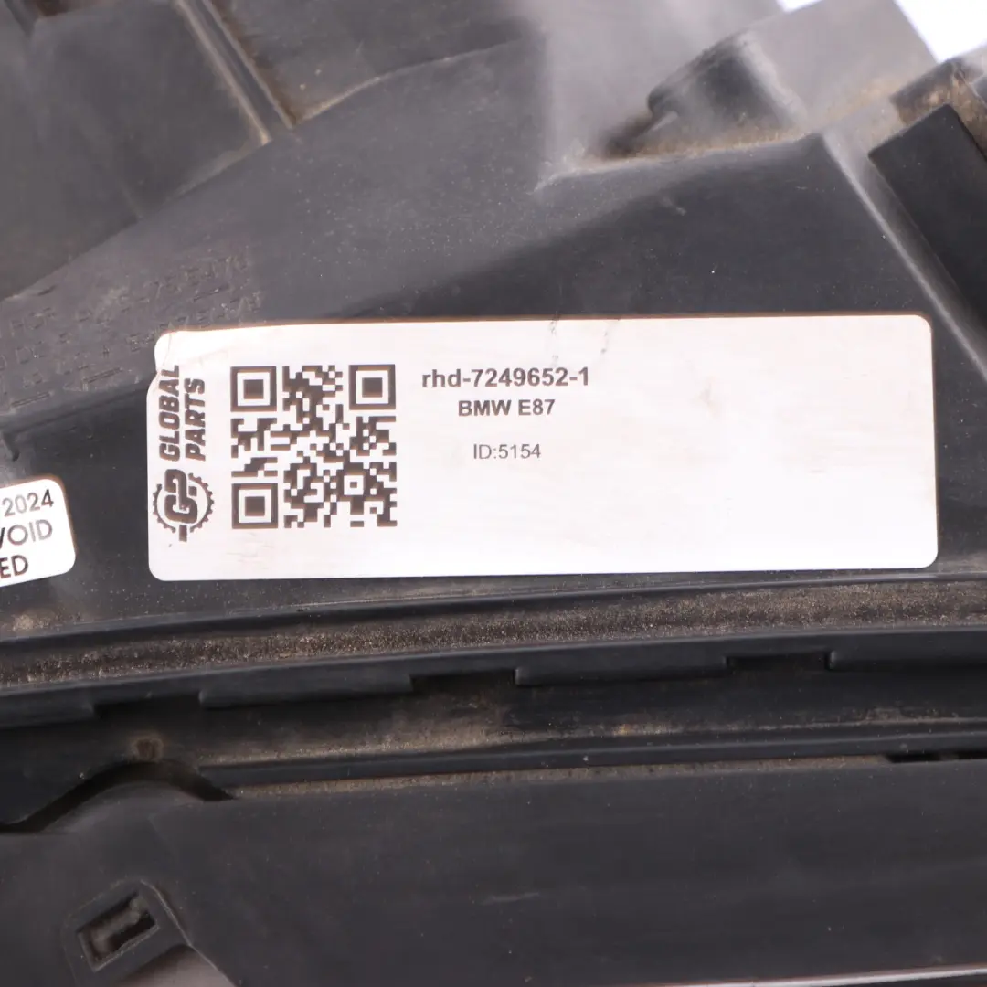 Headlight BMW E87 LCI E81 E82 Headlamp Driver Lamp Right O/S Light to with Part number 7249652 Headlight BMW E87 LCI E81 E82 Headlamp Driver Lamp Right O/S Light - SKU rhd-7249652-1 - Part number 7249652