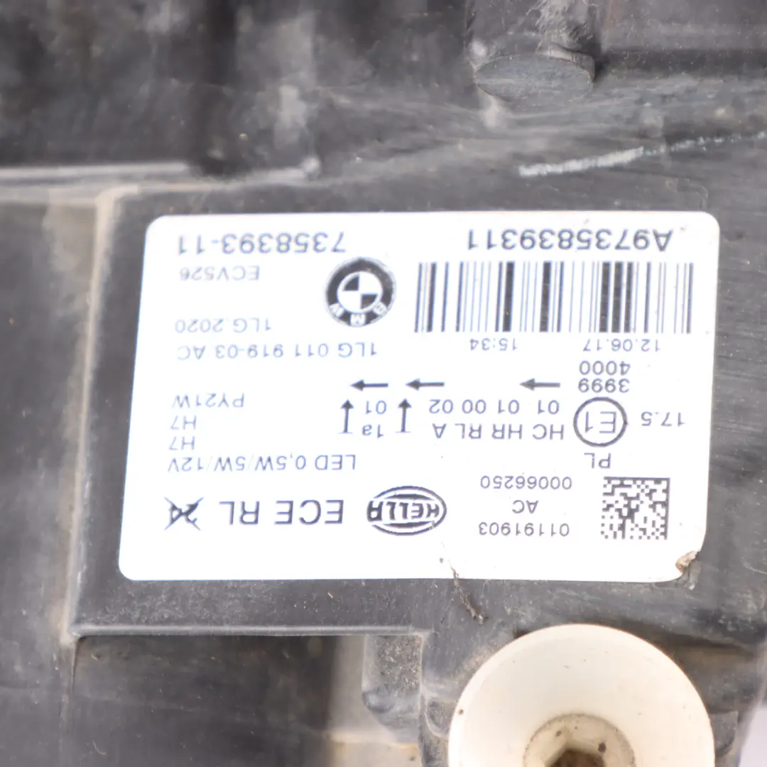 BMW F20 F21 LCI Headlight Headlamp Lamp Light Front Left N/S - SKU rhd-7358393-3 - Part number 7358393