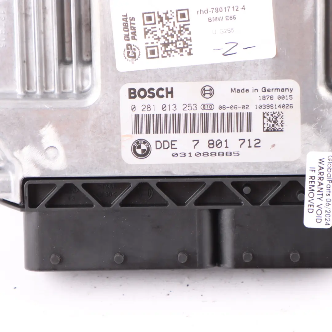 BMW E65 730d M57N2 231HP ECU Engine Kit DDE + CAS + 2 Keys Automatic - SKU rhd-7801712-4 - Part number 7801712