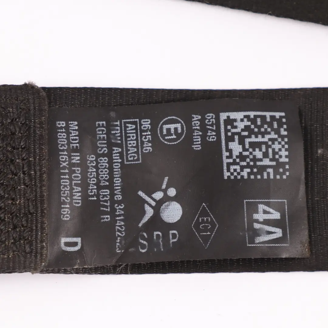 Front Seat Belt Driver Side to Renault Trafic 3 with Part number 868840377R Renault Trafic 3 Front Seat Belt Driver Side - SKU rhd-868840377R - Part number 868840377R