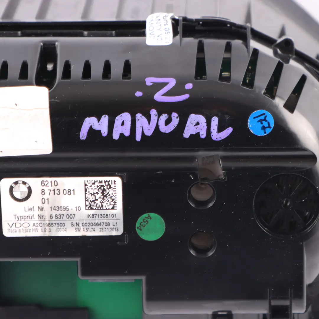 Instrument Cluster BMW F20 F21 F45 LCI Petrol Speedometer MPH RPM Gauges Manual to with Part number 8713081 Instrument Cluster BMW F20 F21 F45 LCI Petrol Speedometer MPH RPM Gauges Manual - SKU rhd-8713081-1 - Part number 8713081