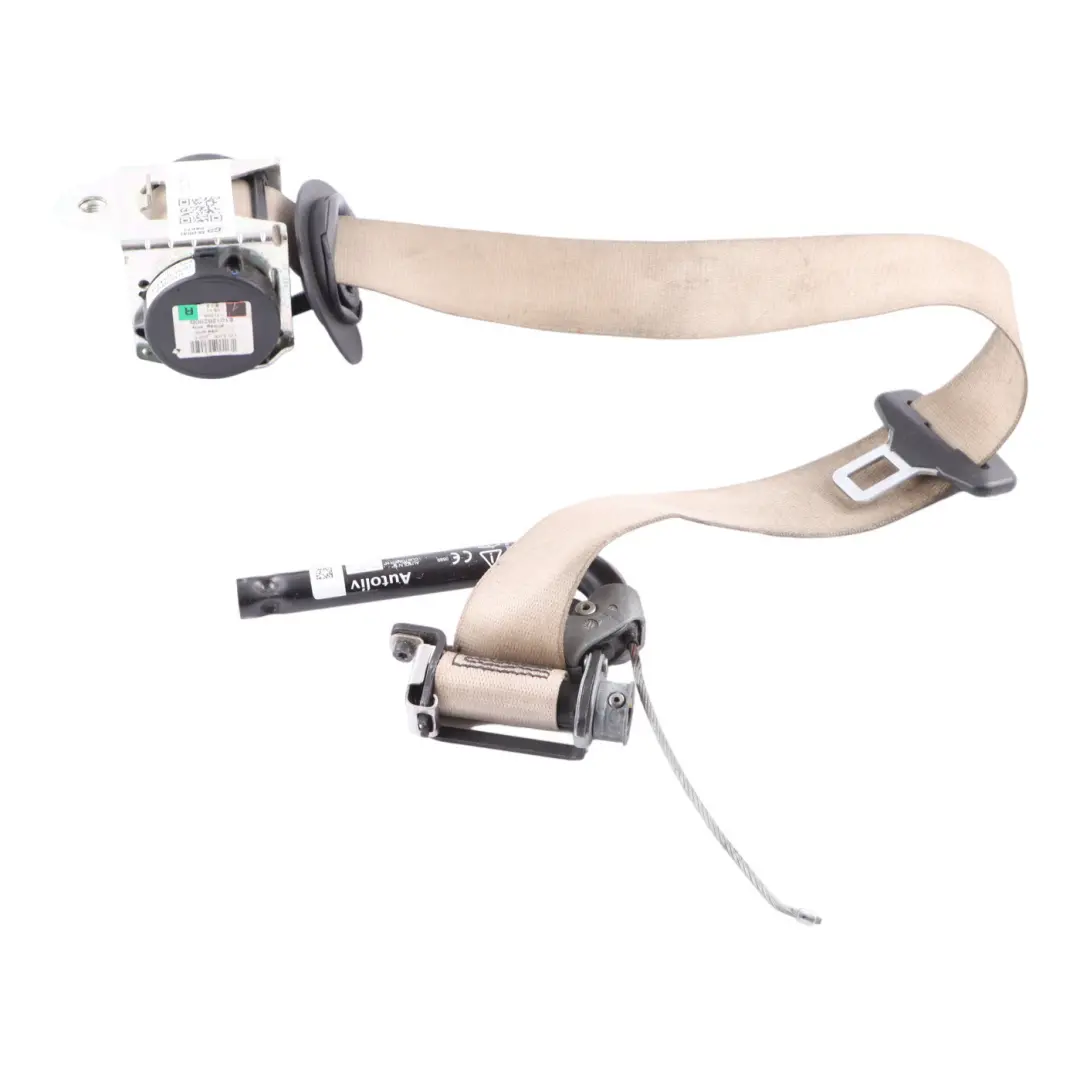 Upper Belt Front Right O/S Seatbelt Oyster to BMW F01 F02 F10 F11 Seat with Part number 9164510 BMW F01 F02 F10 F11 Seat Upper Belt Front Right O/S Seatbelt Oyster - SKU rhd-9164510-1 - Part number 9164510