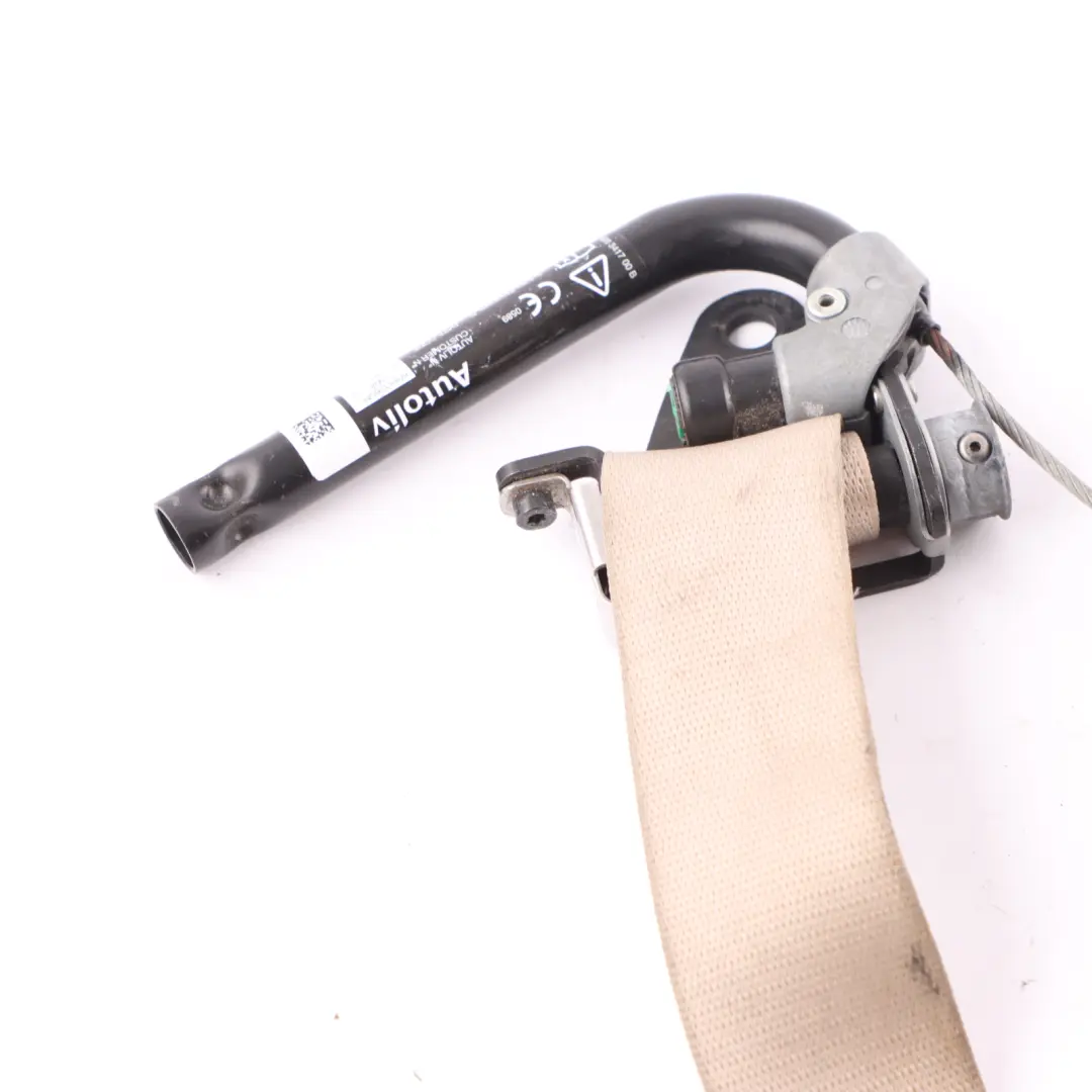 Upper Belt Front Right O/S Seatbelt Oyster to BMW F01 F02 F10 F11 Seat with Part number 9164510 BMW F01 F02 F10 F11 Seat Upper Belt Front Right O/S Seatbelt Oyster - SKU rhd-9164510-1 - Part number 9164510