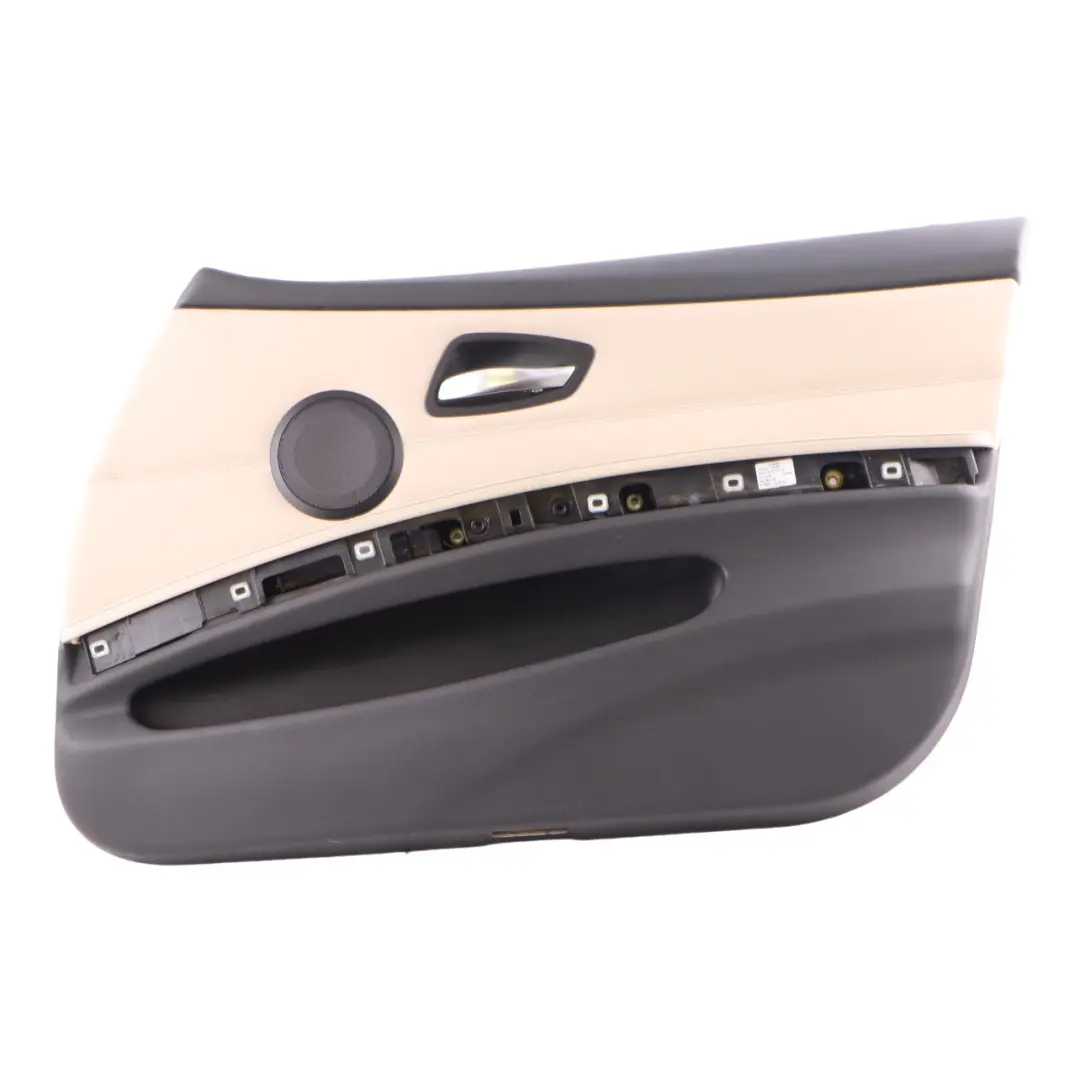 Front Right Door Card O/S Leather Oyster Trim Panel to BMW E90 E91 LCI with Part number 9167830 BMW E90 E91 LCI Front Right Door Card O/S Leather Oyster Trim Panel - SKU rhd-9167830 - Part number 9167830