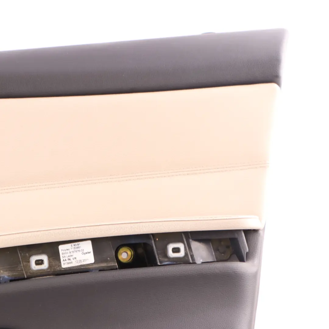 Front Right Door Card O/S Leather Oyster Trim Panel to BMW E90 E91 LCI with Part number 9167830 BMW E90 E91 LCI Front Right Door Card O/S Leather Oyster Trim Panel - SKU rhd-9167830 - Part number 9167830