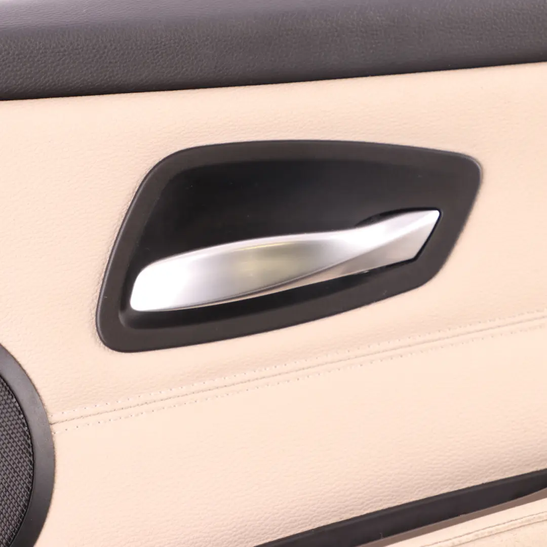 Front Right Door Card O/S Leather Oyster Trim Panel to BMW E90 E91 LCI with Part number 9167830 BMW E90 E91 LCI Front Right Door Card O/S Leather Oyster Trim Panel - SKU rhd-9167830 - Part number 9167830