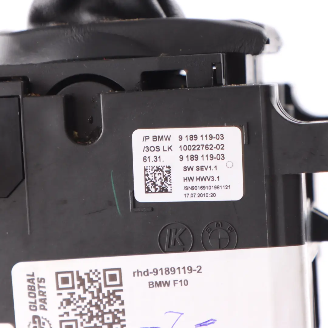 Selector BMW F10 F11 Gearshift Switch Automatic Transmission to Gear with Part number 9189119 Gear Selector BMW F10 F11 Gearshift Switch Automatic Transmission - SKU rhd-9189119-2 - Part number 9189119