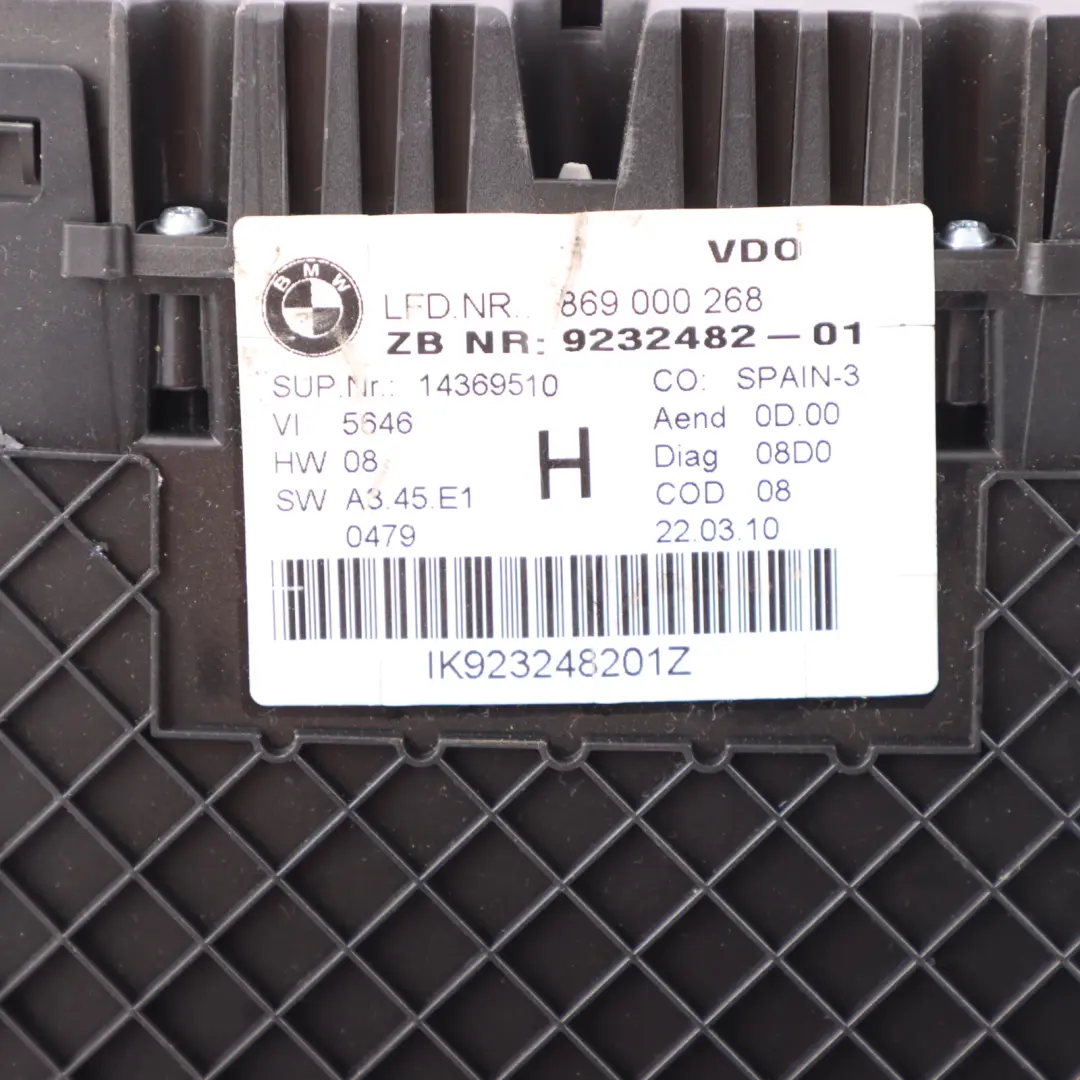 BMW Z4 Series E89 Instrument Cluster Petrol Speedometer - SKU rhd-9232482-1 - Part number 9232482