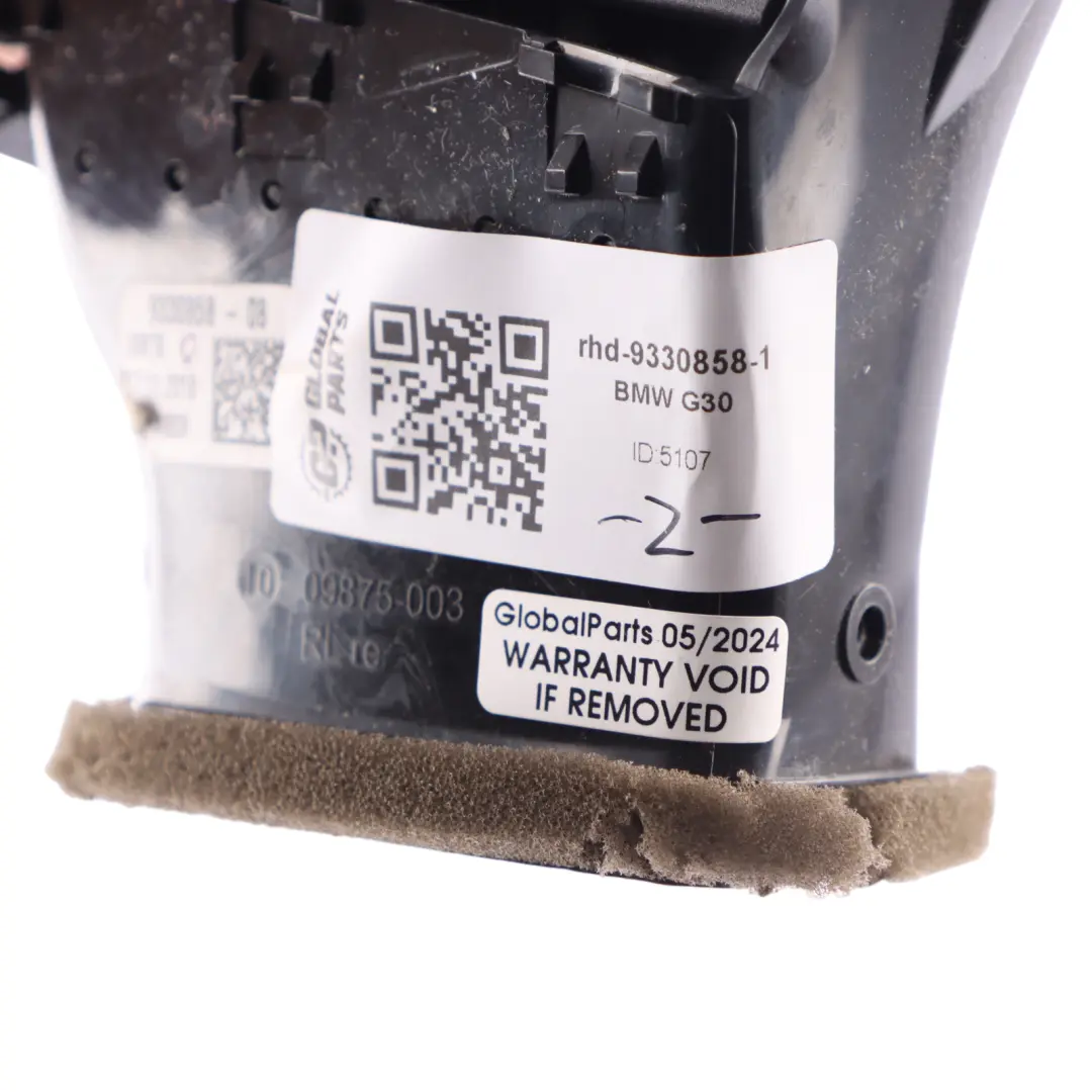 Vent BMW G30 G31 F90 G32 GT Fresh Air Grille Driver's Side Right O/S to Air with Part number 9330858 Air Vent BMW G30 G31 F90 G32 GT Fresh Air Grille Driver's Side Right O/S - SKU rhd-9330858-1 - Part number 9330858