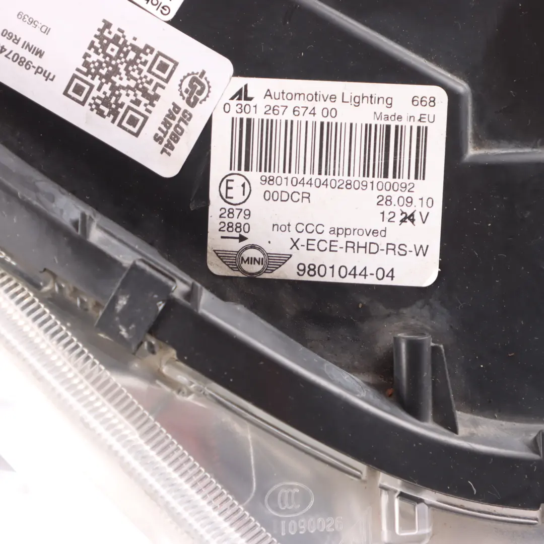 Bi-Xenon Headlight Lamp Right O/S to MINI Countryman Paceman R60 R61 with Part number 9807482 MINI Countryman Paceman R60 R61 Bi-Xenon Headlight Lamp Right O/S - SKU rhd-9807482-1 - Part number 9807482
