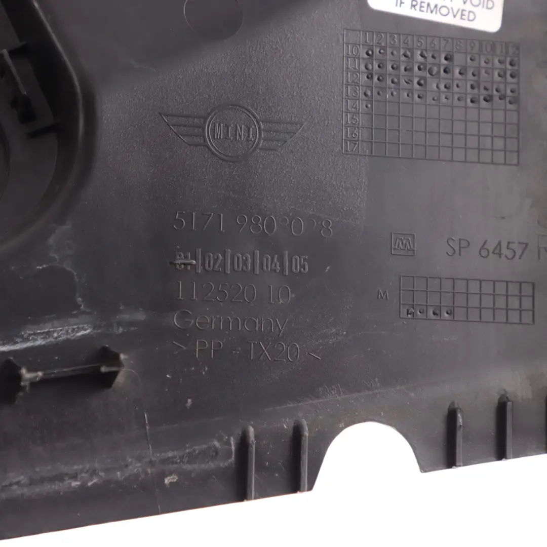 Covering Apron Cover Trim Right O/S Black to Mini R60 R61 with Part number 9808098 Mini R60 R61 Covering Apron Cover Trim Right O/S Black - SKU rhd-9808098 - Part number 9808098