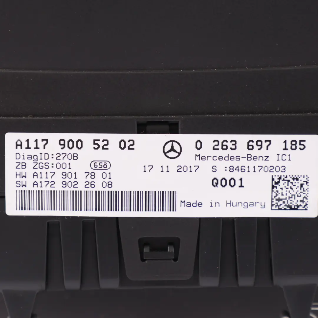 M270 Petrol Instrument Cluster Speedo Clocks Manual to Mercedes C117 with Part number A1179005202 Mercedes C117 M270 Petrol Instrument Cluster Speedo Clocks Manual - SKU rhd-A1179005202 - Part number A1179005202