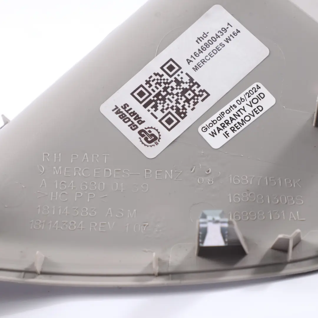 Right O/S Dashboard Cover Panel Trim to Mercedes W164 with Part number A1646800439 Mercedes W164 Right O/S Dashboard Cover Panel Trim - SKU rhd-A1646800439-1 - Part number A1646800439